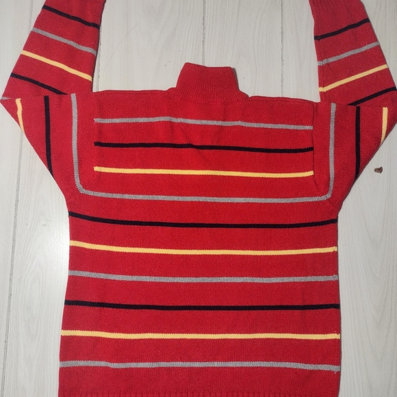 Paul & Shark Vintage Red Striped Knit 1/4 Zipper Sweater XXL - Picture 2 of 8